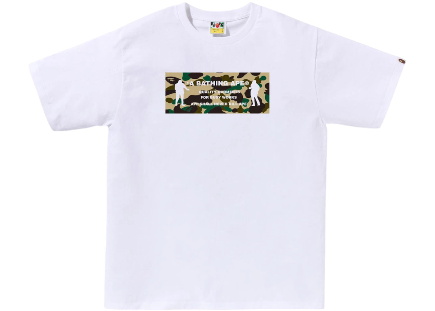 BAPE 1st Camo Army Name Tee White/Yellow