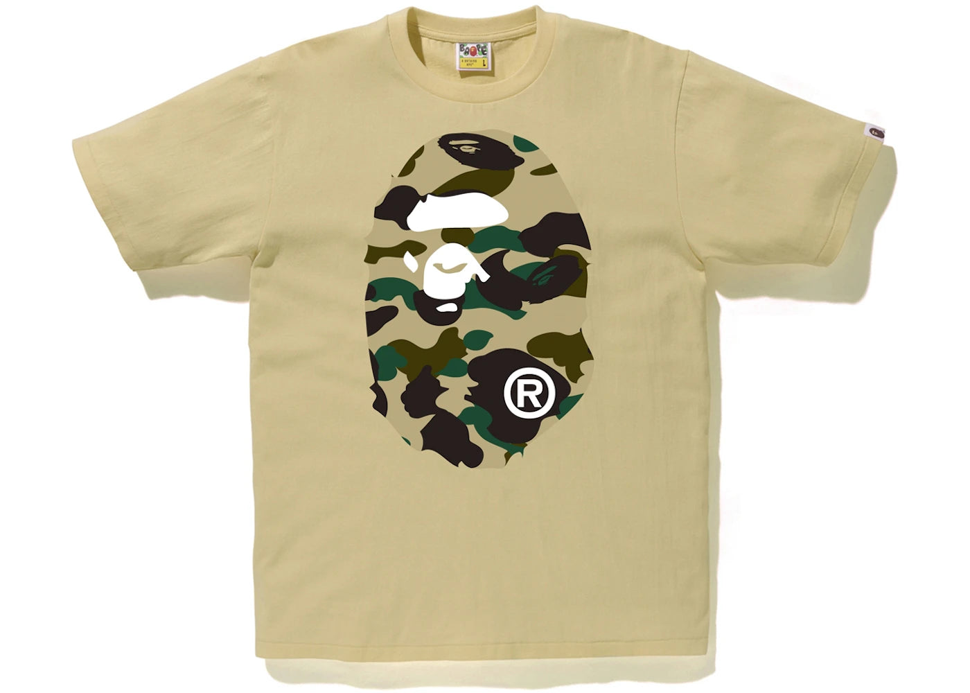 BAPE 1st Camo Big Ape Head Tee Beige/Yellow
