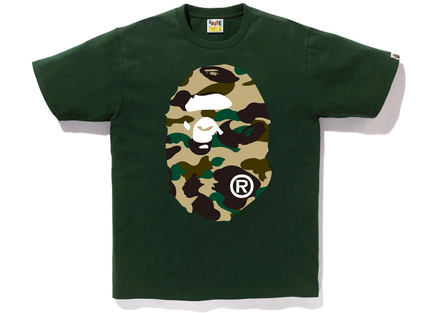 BAPE 1st Camo Big Ape Head Tee Green/Yellow