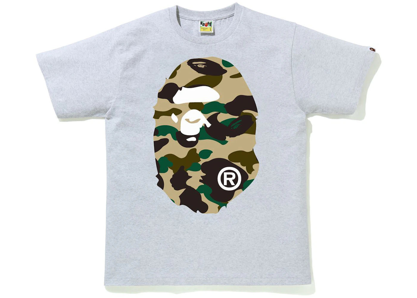 BAPE 1st Camo Big Ape Head Tee Grey/Yellow