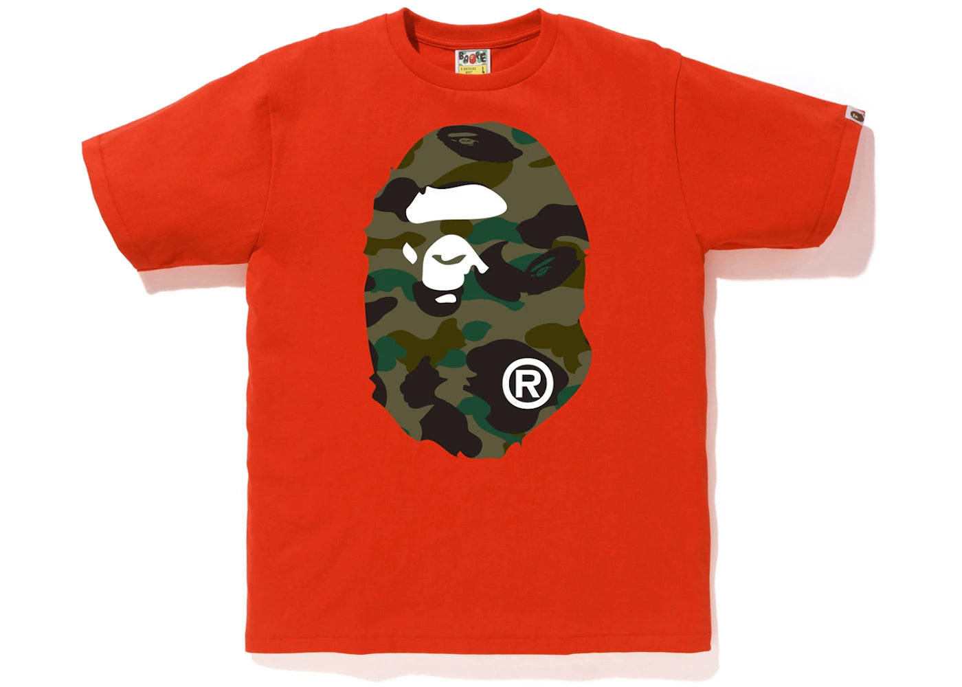 BAPE 1st Camo Big Ape Head Tee Orange/Green