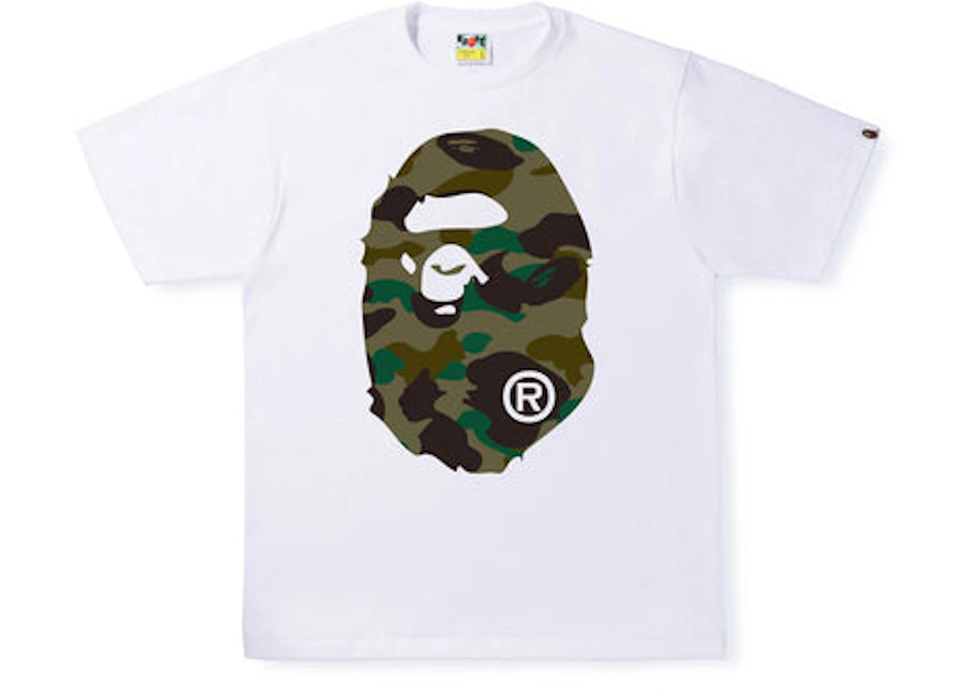 BAPE 1st Camo Big Ape Head Tee White Green