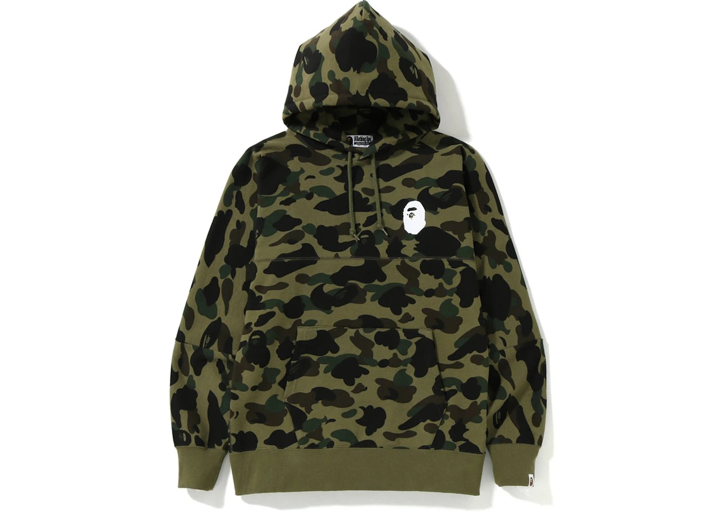 BAPE 1st Camo Big Logo Wide Pullover Hoodie Green