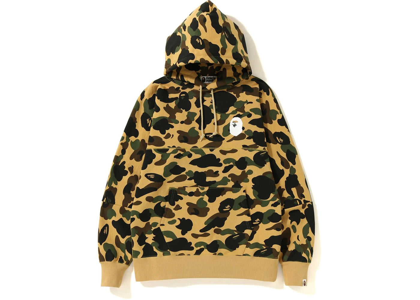BAPE 1st Camo Big Logo Wide Pullover Hoodie Yellow