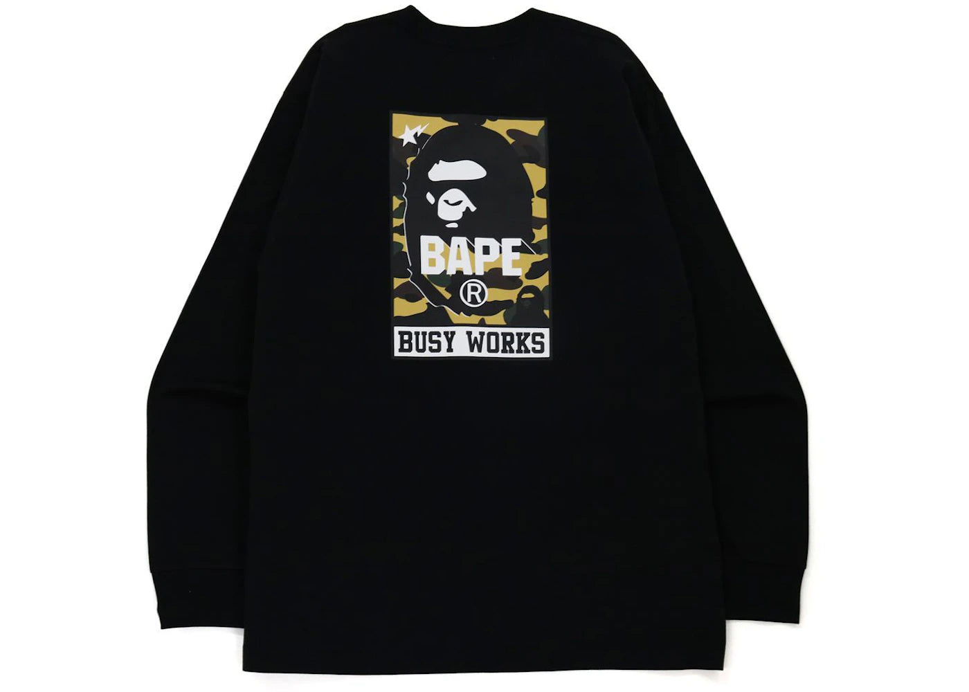 BAPE 1st Camo Busy Works Relaxed Fit L/S Tee Black