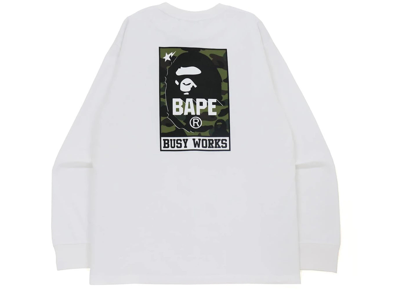 BAPE 1st Camo Busy Works Relaxed Fit L/S Tee White