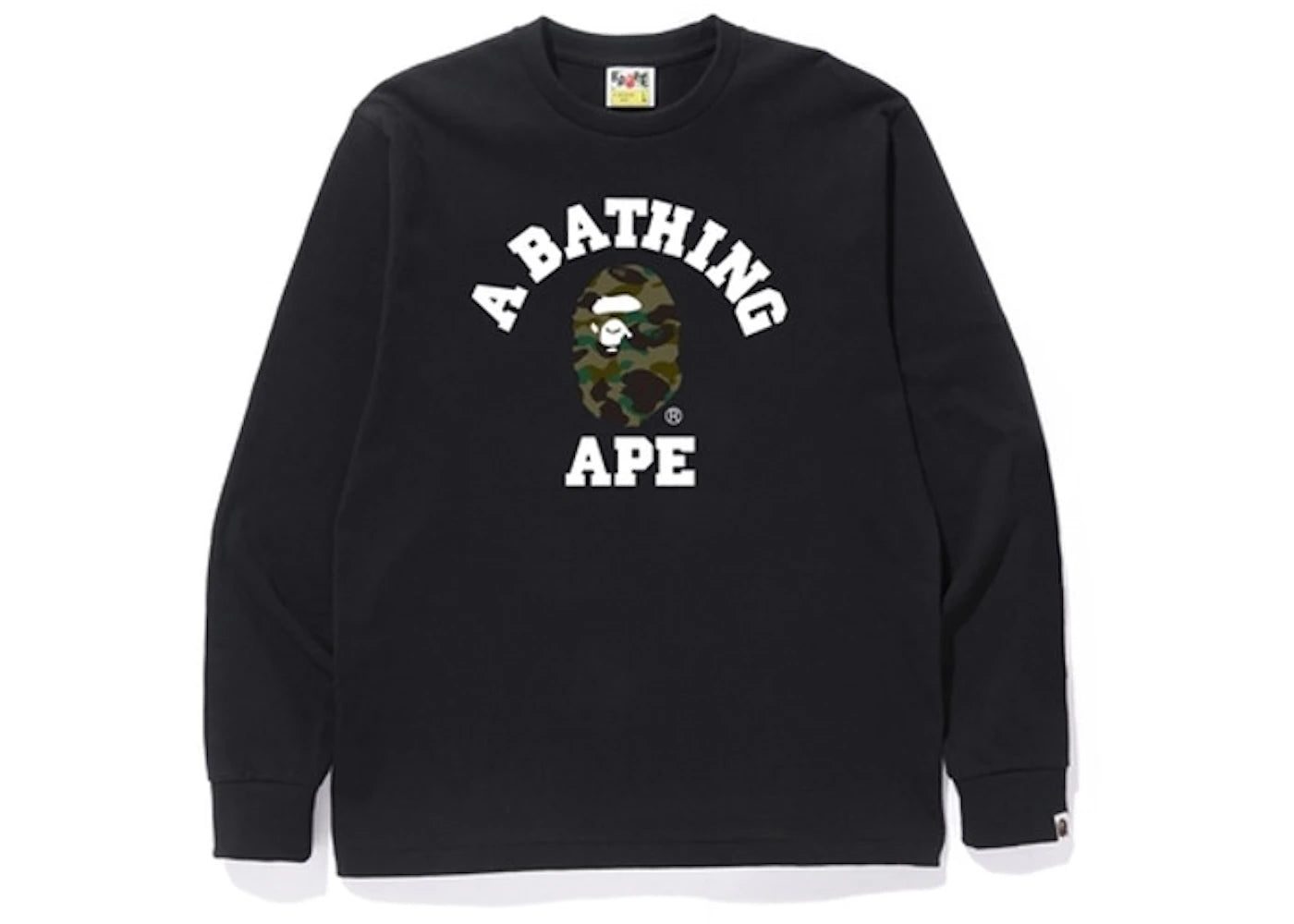 BAPE 1st Camo College L/S Tee Green/Black