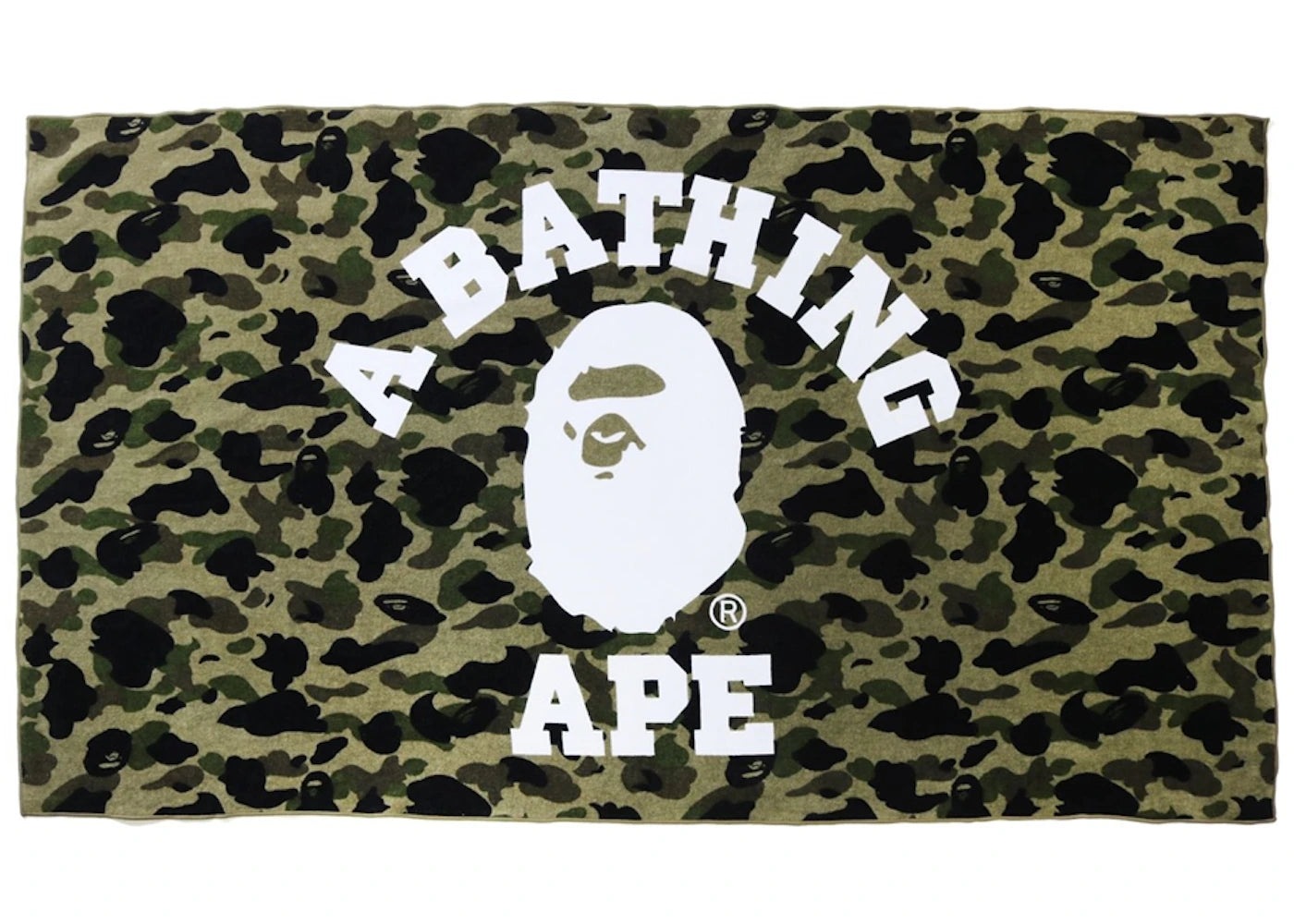 BAPE 1st Camo College Logo Beach Towel Green