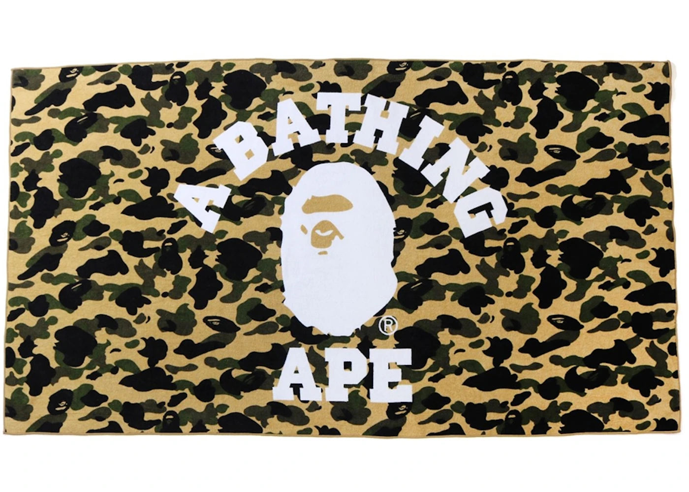 BAPE 1st Camo College Logo Beach Towel Yellow