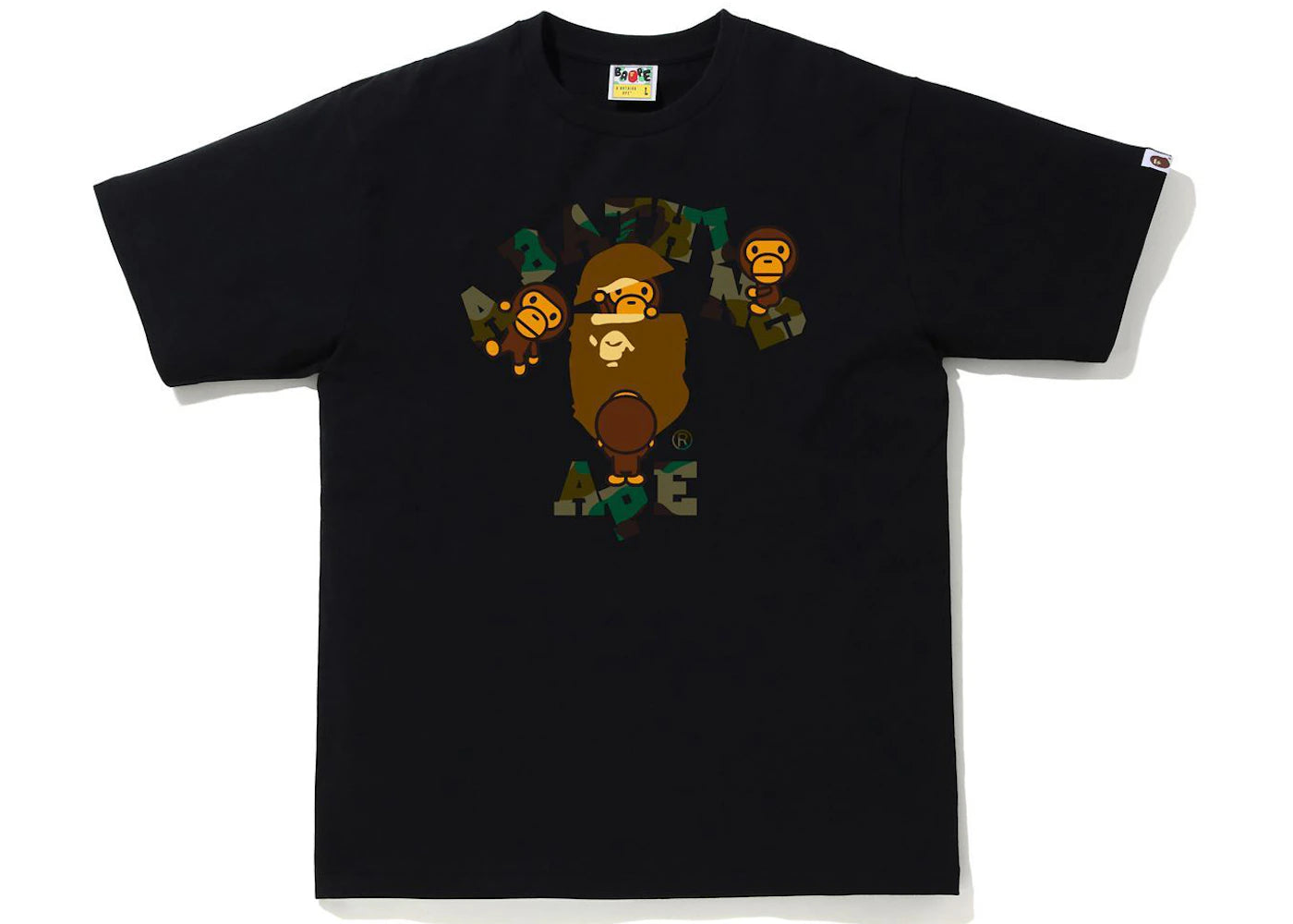 BAPE 1st Camo College Milo Tee (SS21) Black/Green