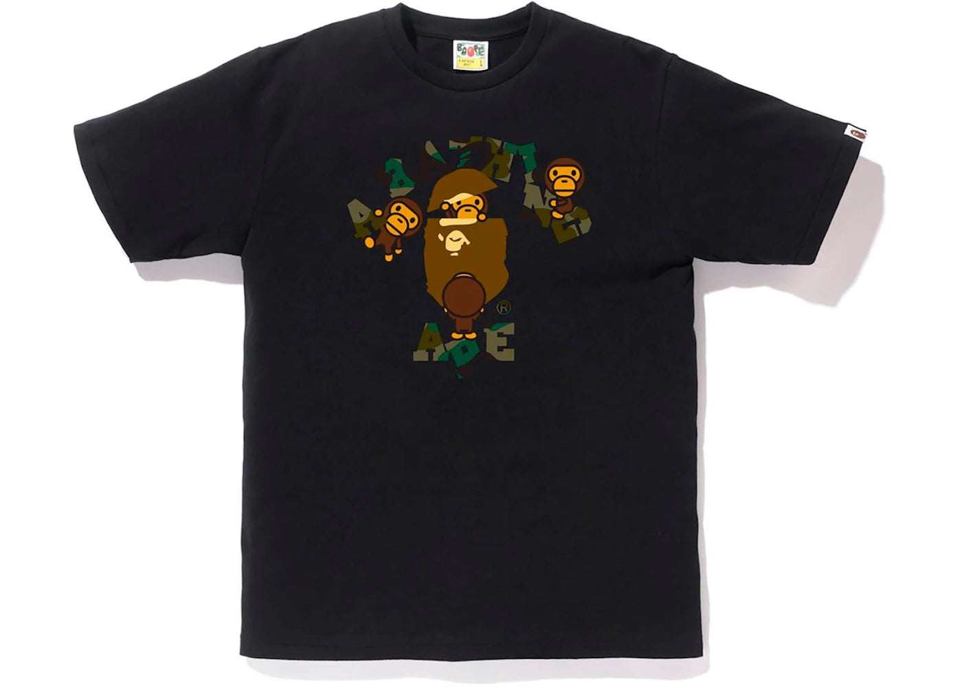 BAPE 1st Camo College Milo Tee Black/Green