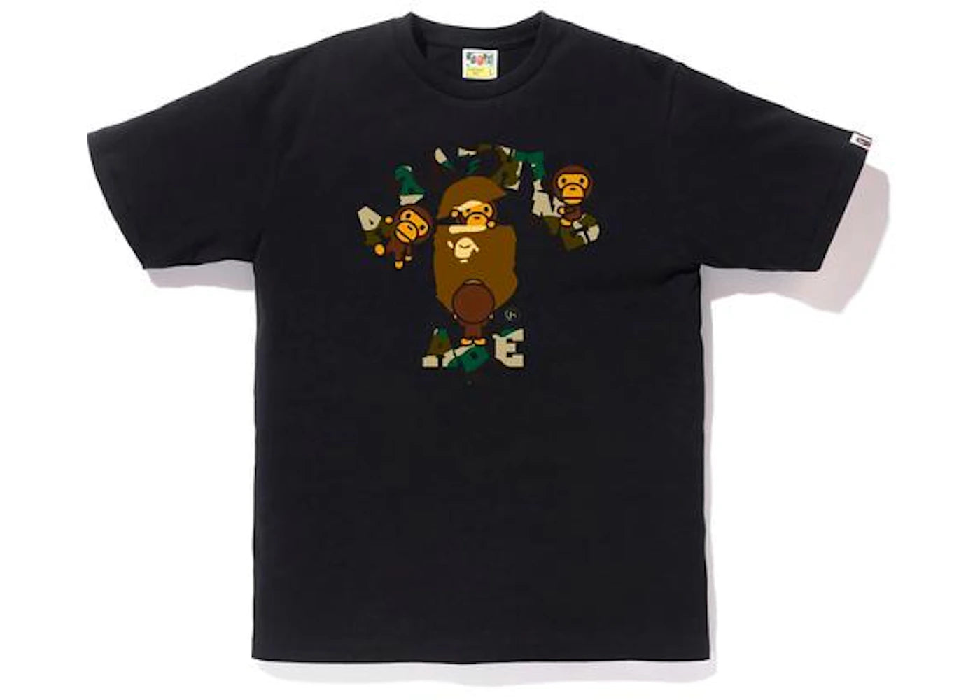 BAPE 1st Camo College Milo Tee Black/Yellow