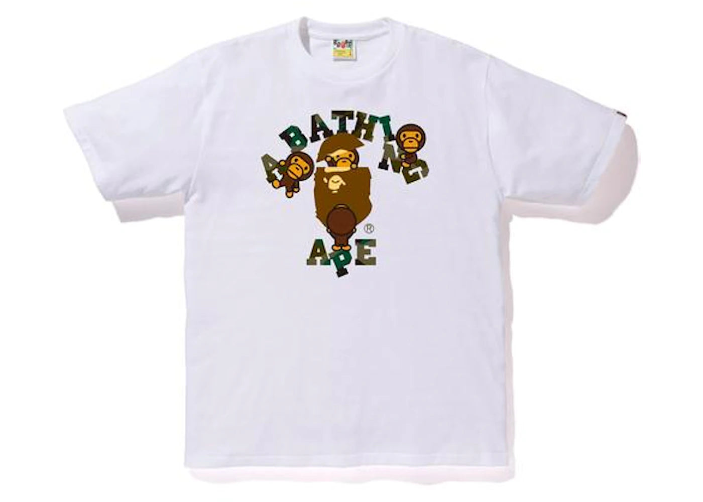 BAPE 1st Camo College Milo Tee White/Green