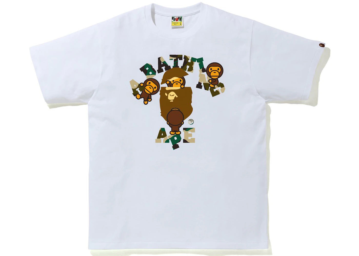 BAPE 1st Camo College Milo Tee (SS21) White/Yellow