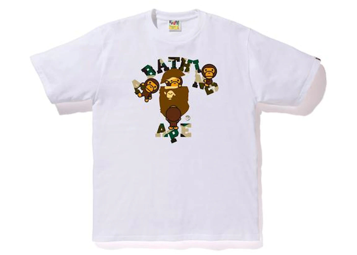 BAPE 1st Camo College Milo Tee White/Yellow