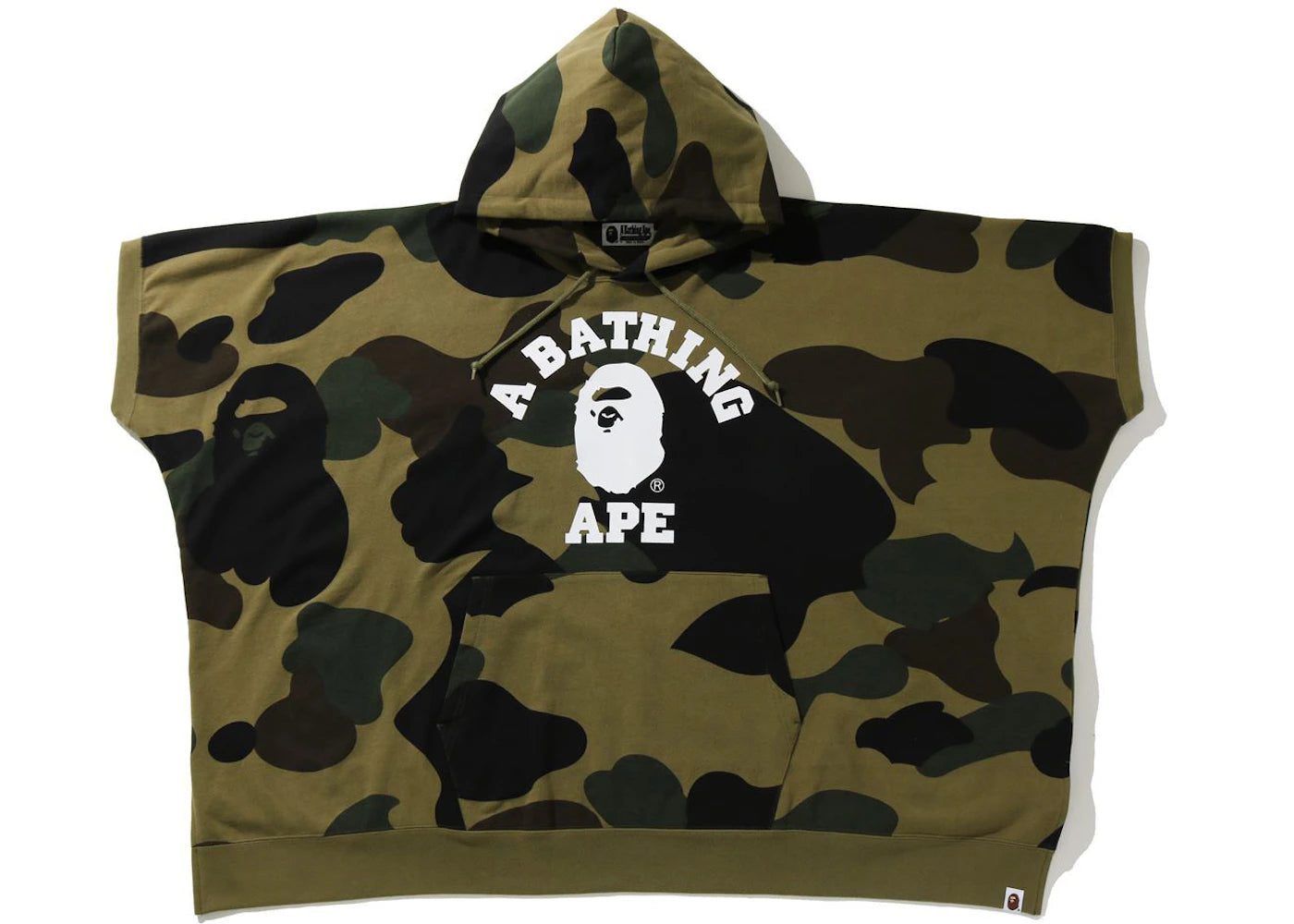 BAPE 1st Camo College Poncho Pullover Hoodie Green