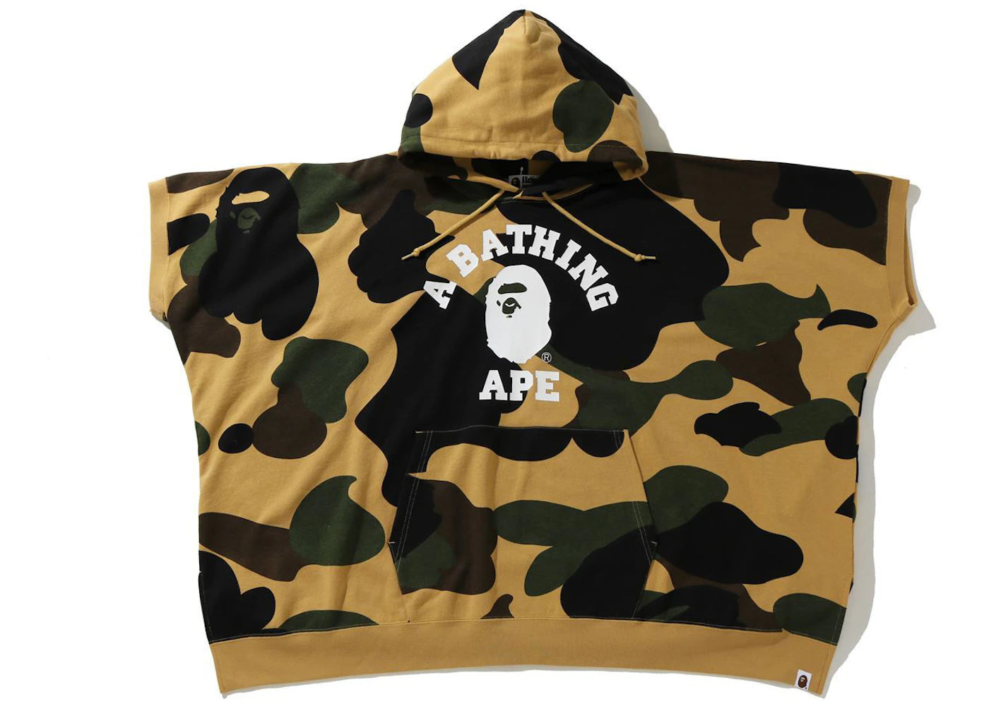 BAPE 1st Camo College Poncho Pullover Hoodie Yellow
