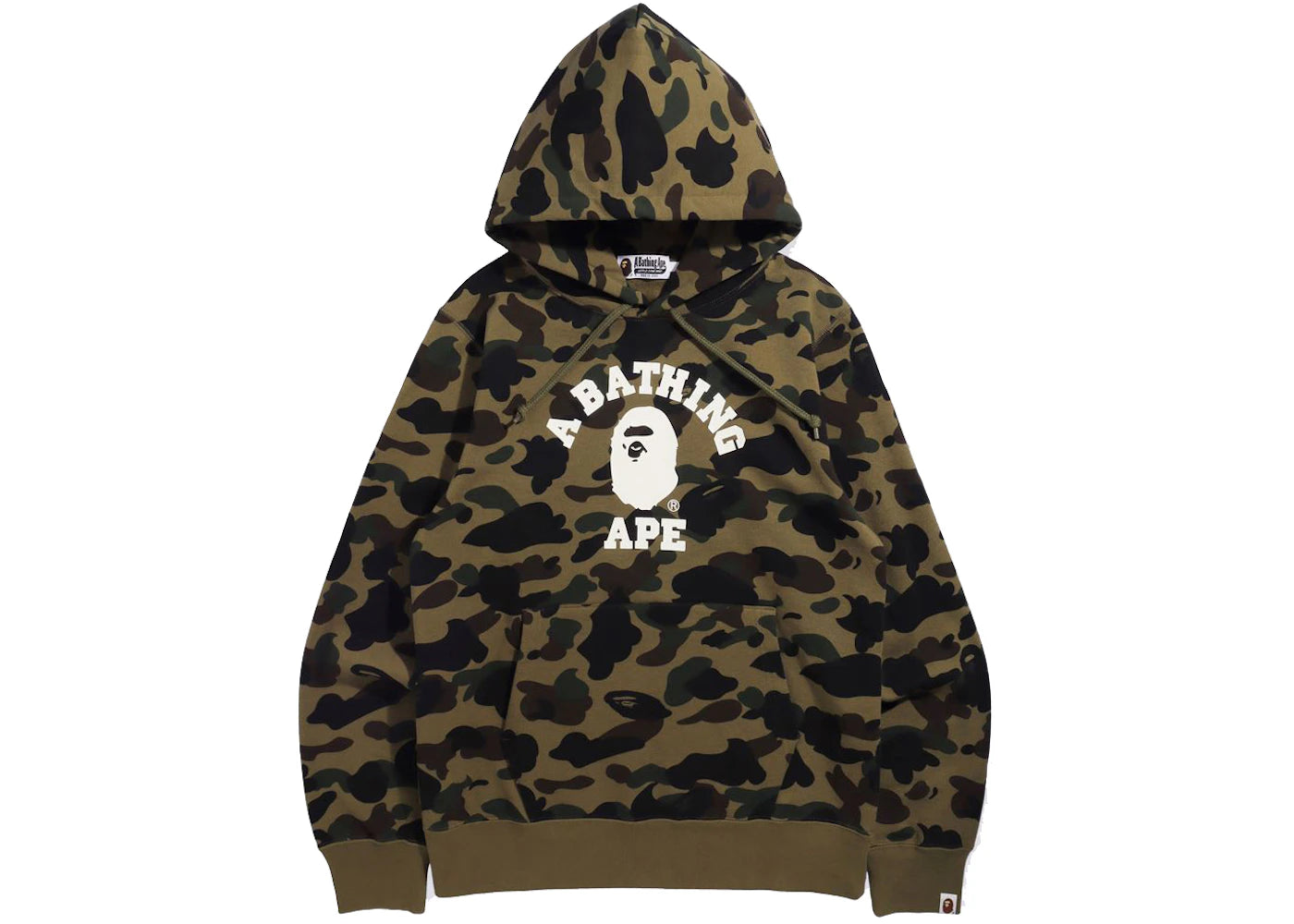 BAPE 1st Camo College Pullover Hoodie (FW21) Green