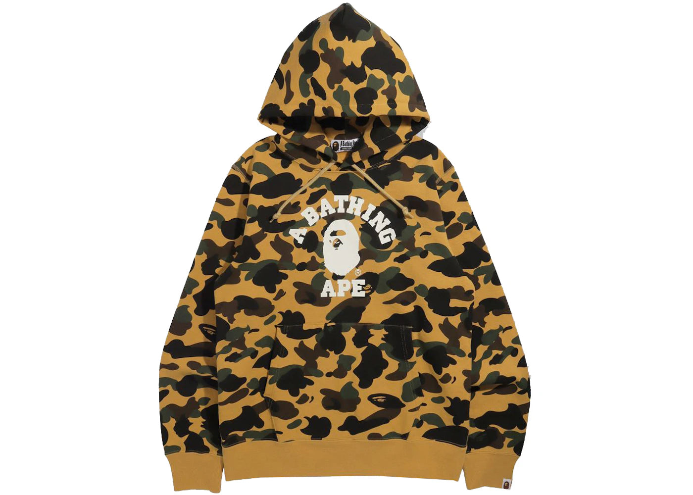 BAPE 1st Camo College Pullover Hoodie (FW21) Yellow