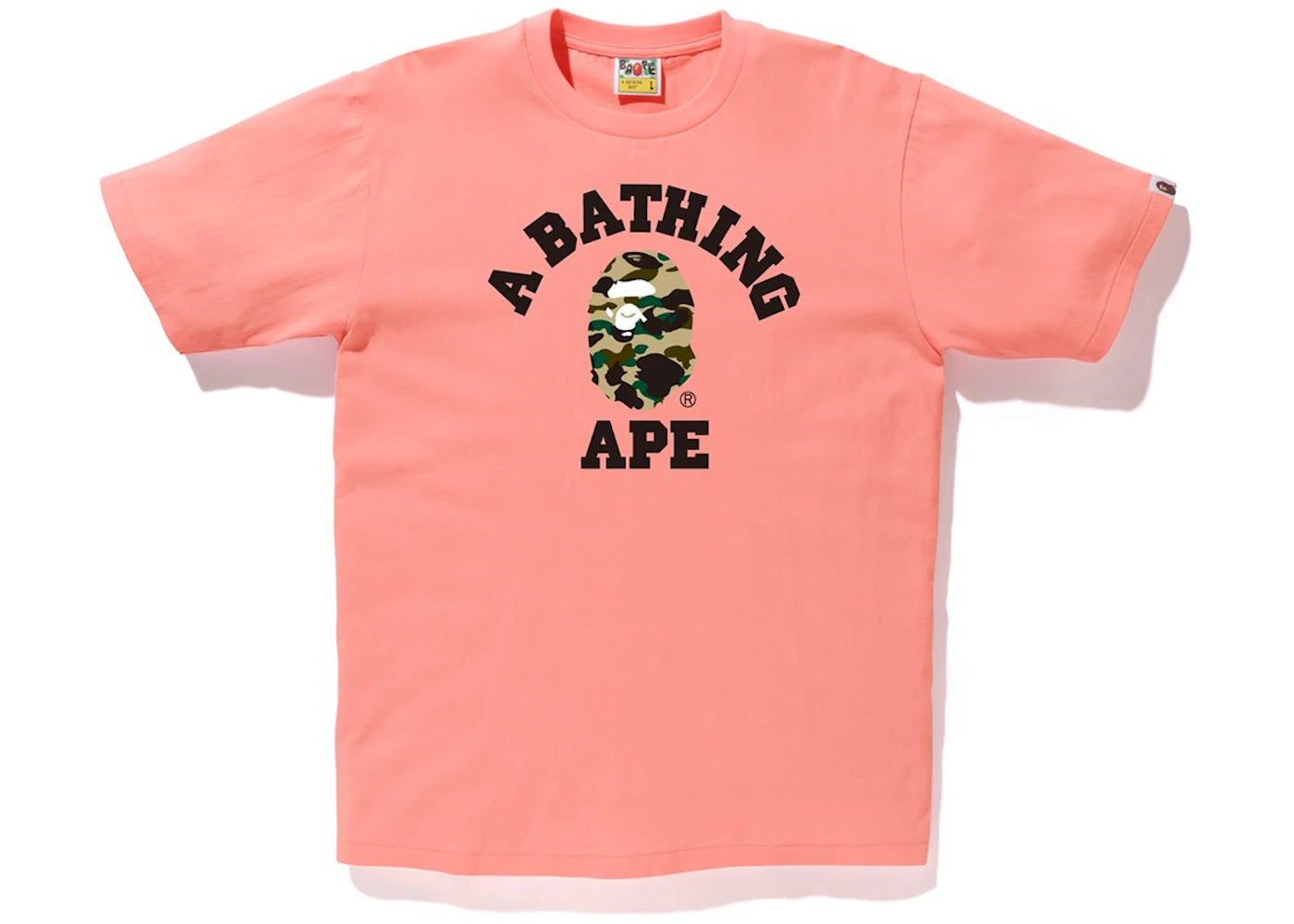BAPE 1st Camo College Tee Pink/Yellow