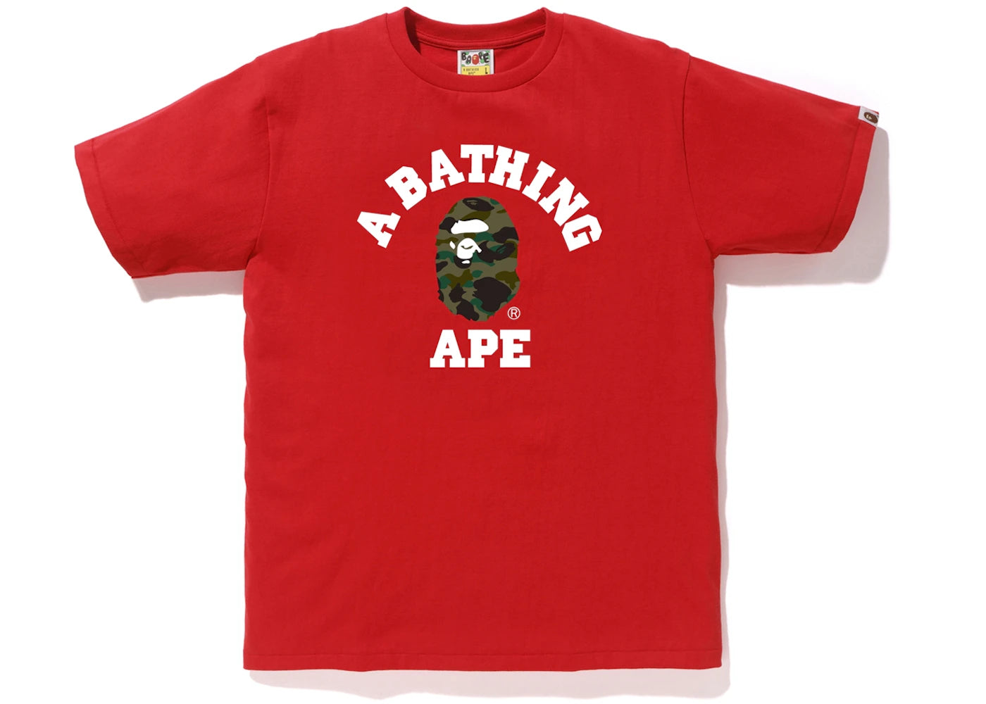 BAPE 1st Camo College Tee Red/Green