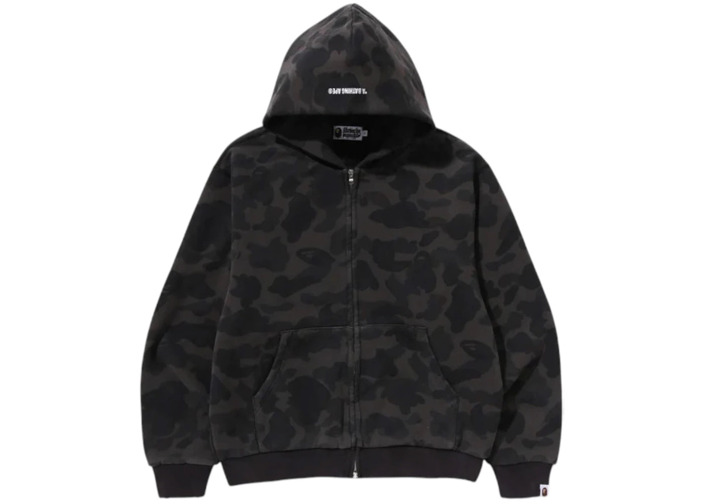 BAPE 1st Camo Heavy Wash Cropped Fit Zip Hoodie Black