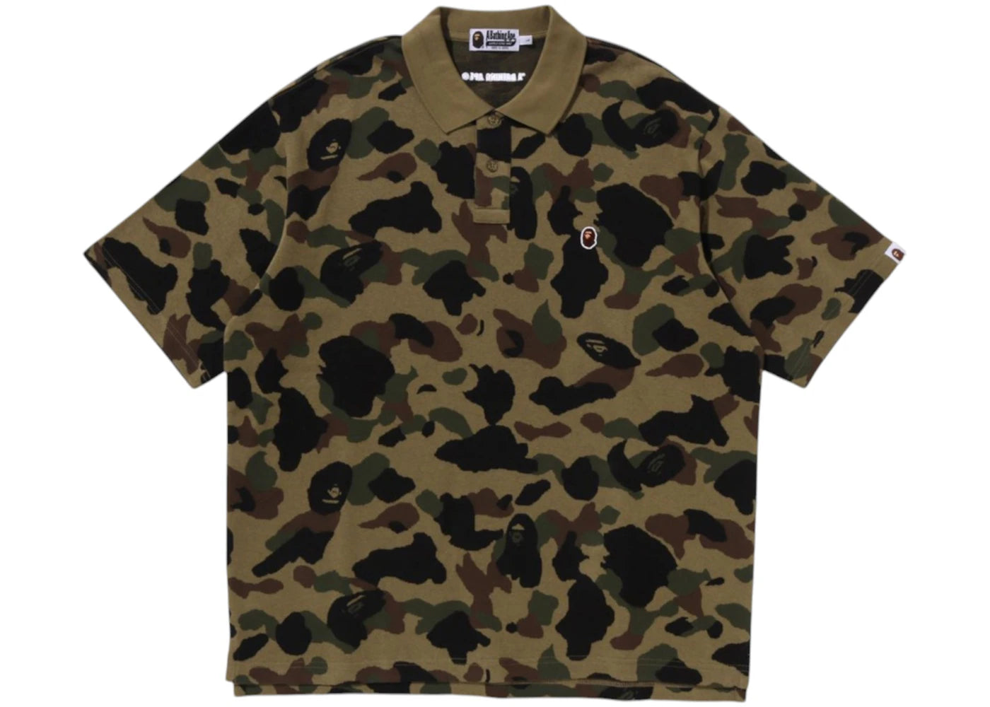 BAPE 1st Camo Jacquard Relax Fit Polo Shirt Green