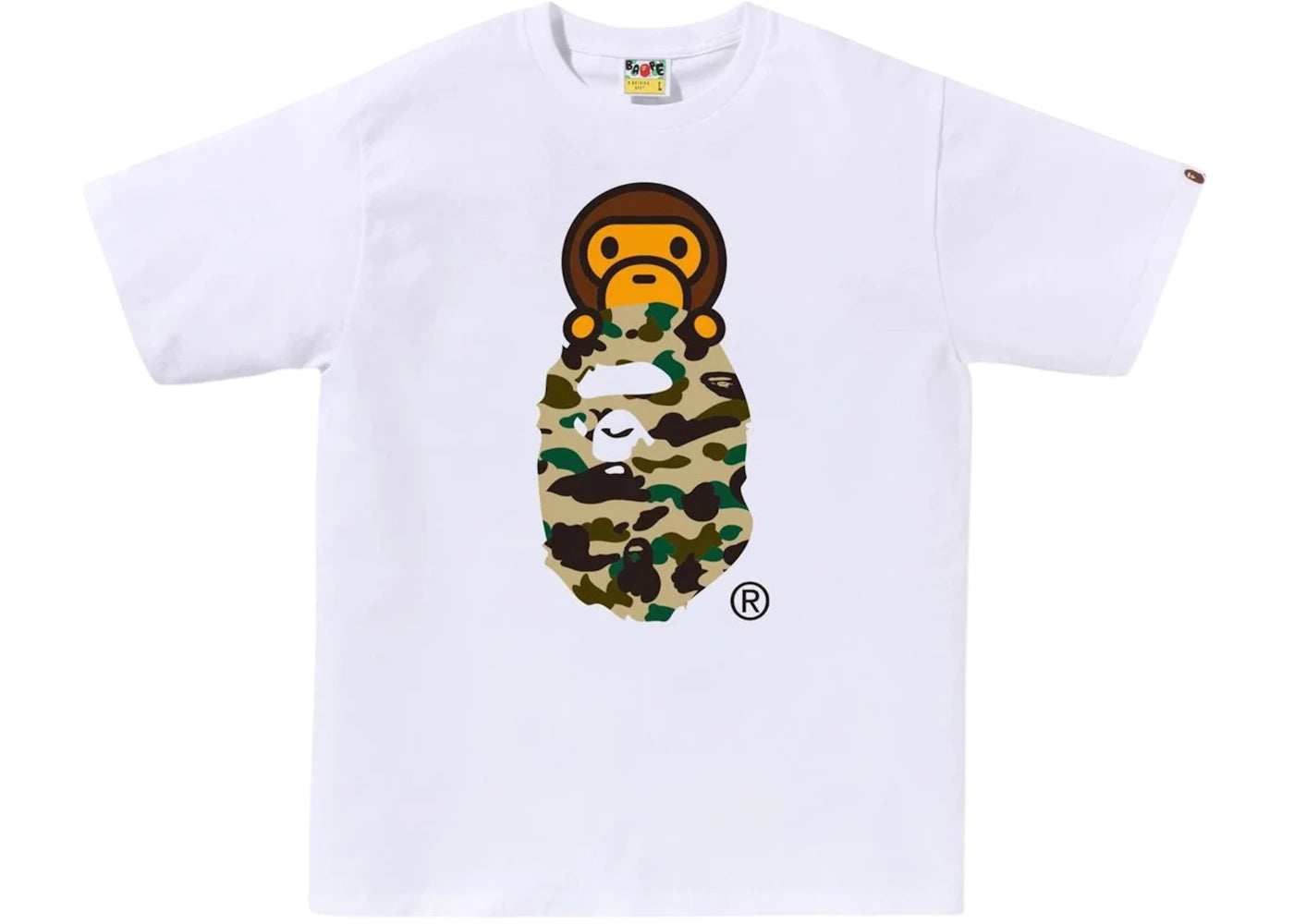 BAPE 1st Camo Milo On Ape Head Tee Tee White/Yellow