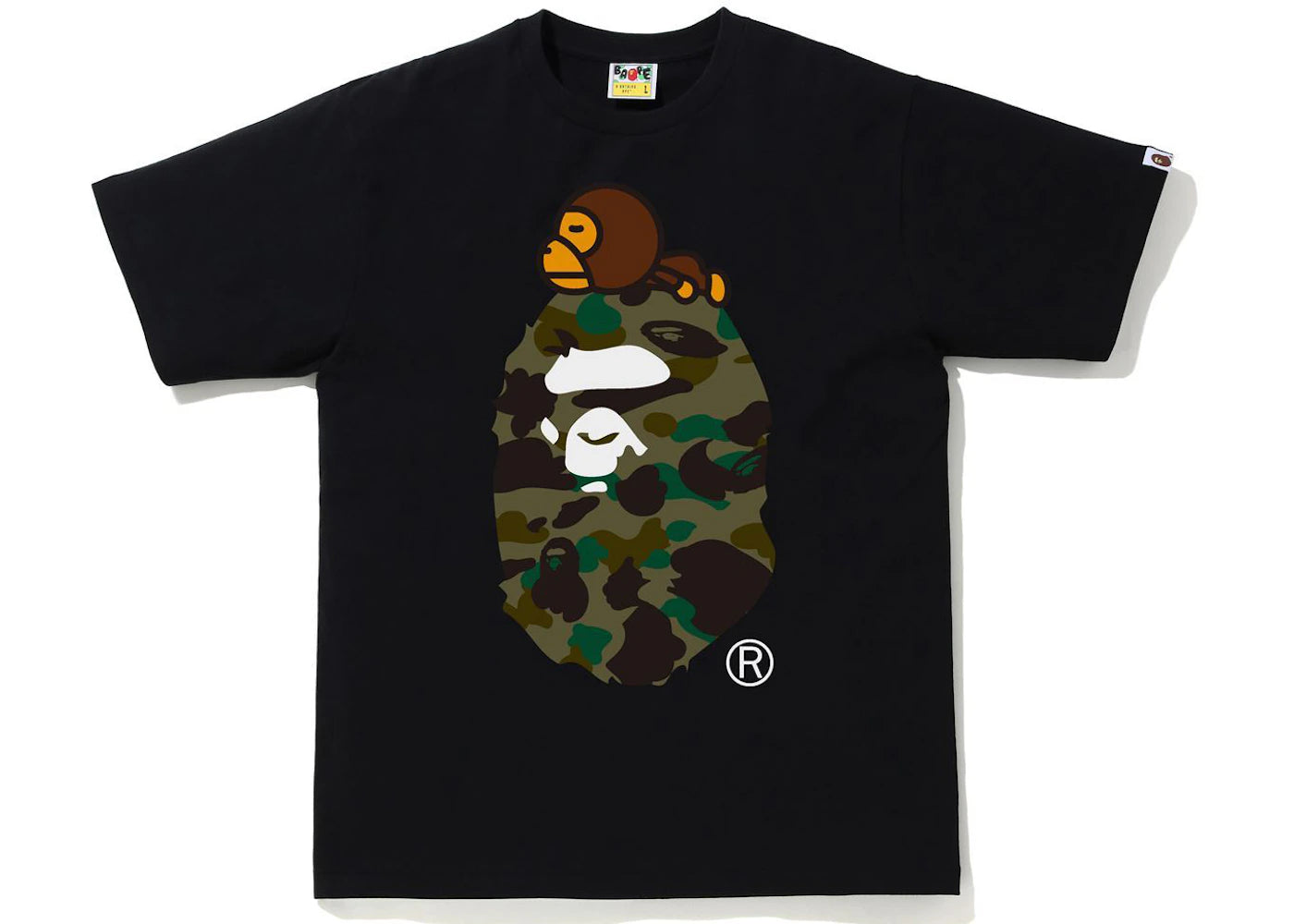 BAPE 1st Camo Milo on Big Ape Tee (FW21) Black/Green