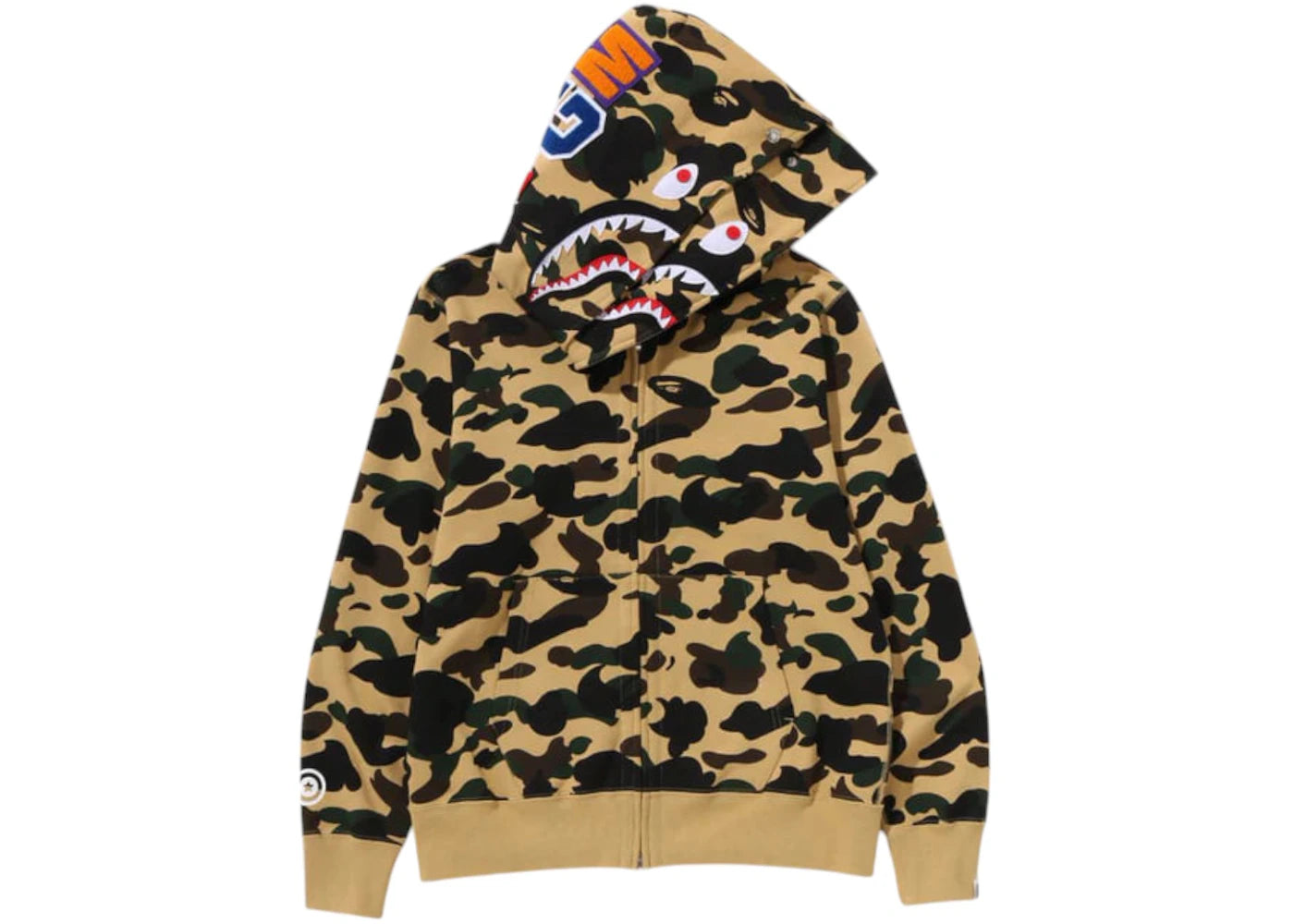 BAPE 1st Camo Shark Full Zip Double Hoodie (SS25) Yellow