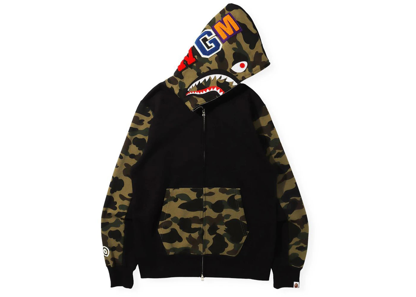 BAPE 1st Camo Shark Full Zip Hoodie (FW21) Black