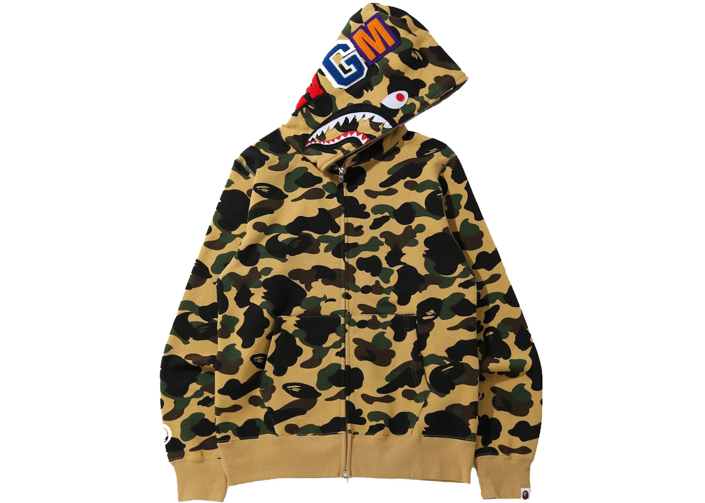 BAPE 1st Camo Shark Full Zip Hoodie (FW21) Yellow