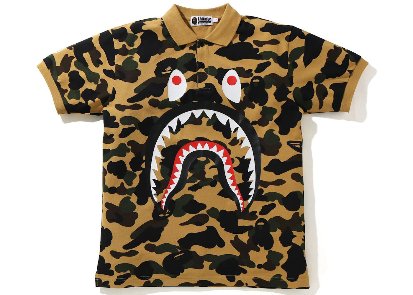 BAPE 1st Camo Shark Polo Yellow