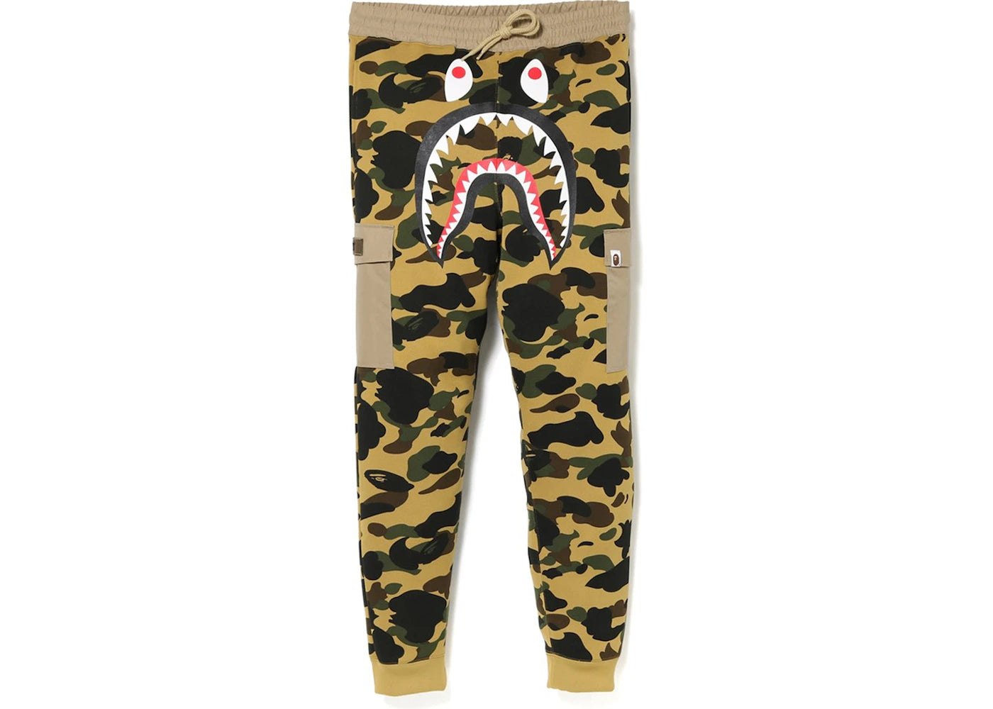 BAPE 1st Camo Shark Slim Sweat Cargo Pants Yellow