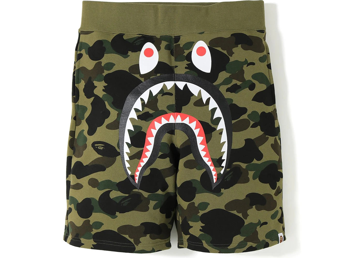 BAPE 1st Camo Shark Sweat Shorts Green