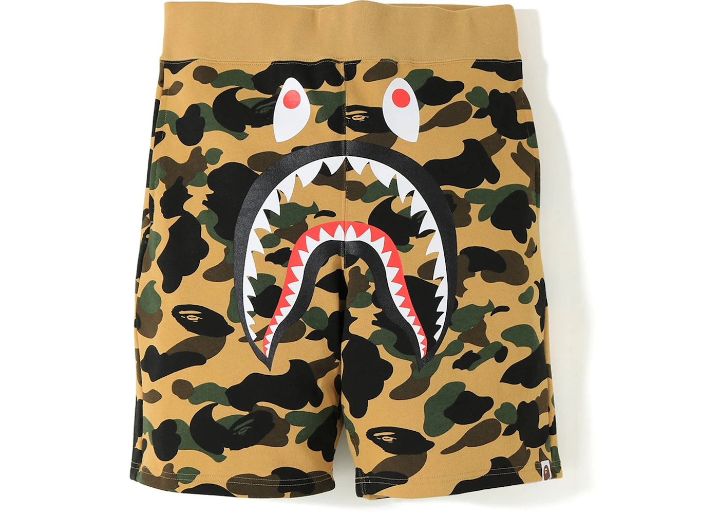 BAPE 1st Camo Shark Sweat Shorts Yellow