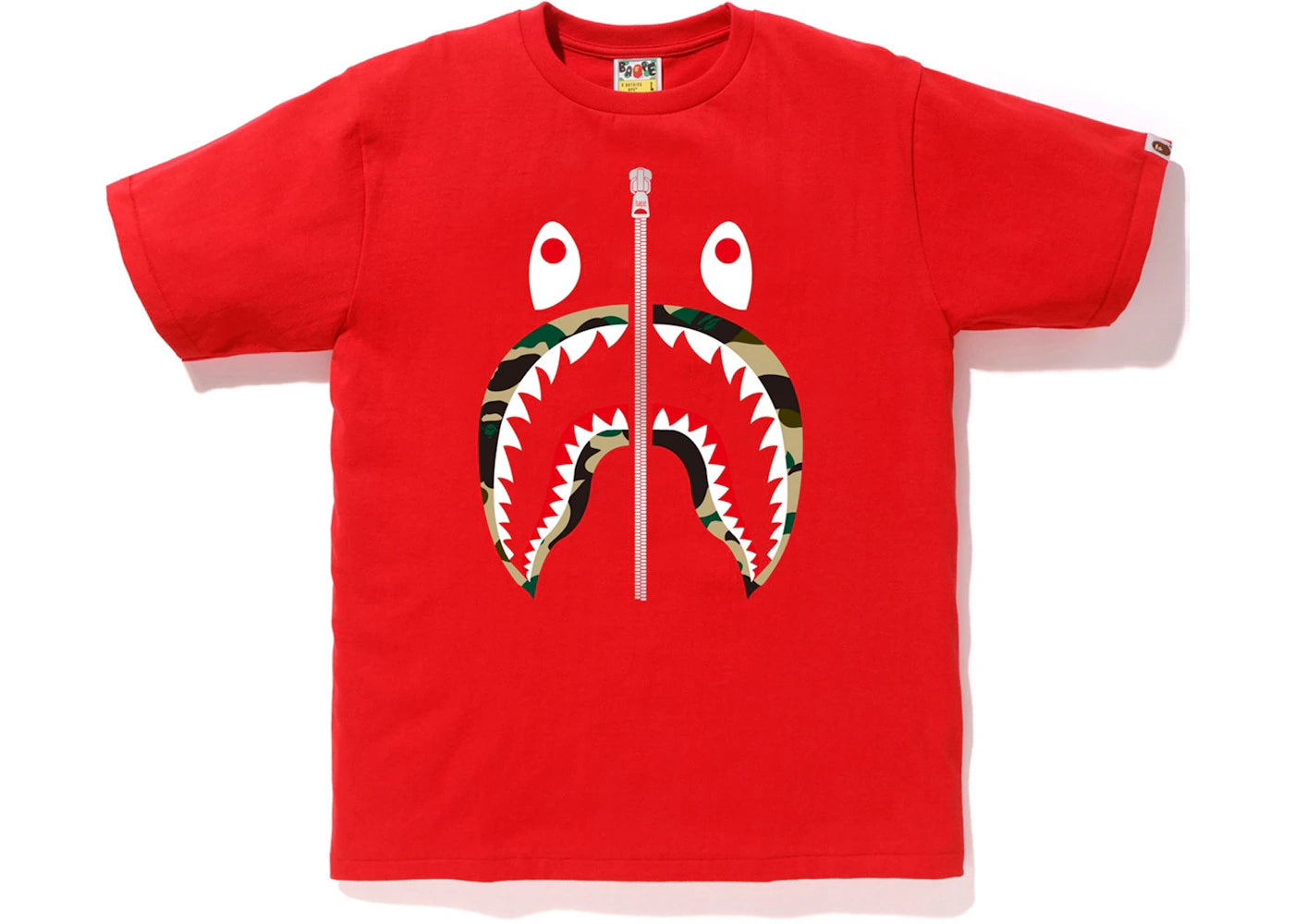 BAPE 1st Camo Shark Tee Red/Yellow