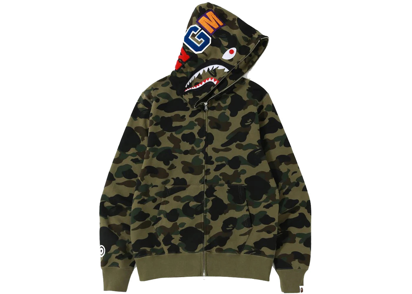 BAPE 1st Camo Shark WGM Full Zip Hoodie Green