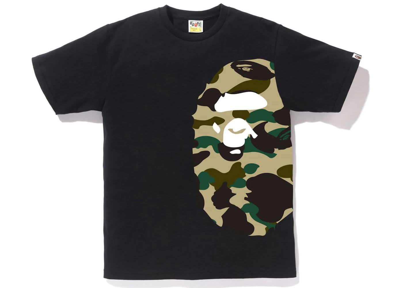 BAPE 1st Camo Side Big Ape Head Tee Black/Yellow