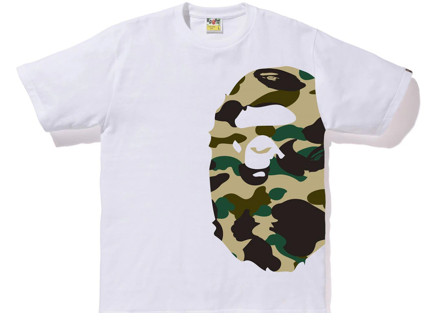 BAPE 1st Camo Side Big Ape Head Tee White/Yellow