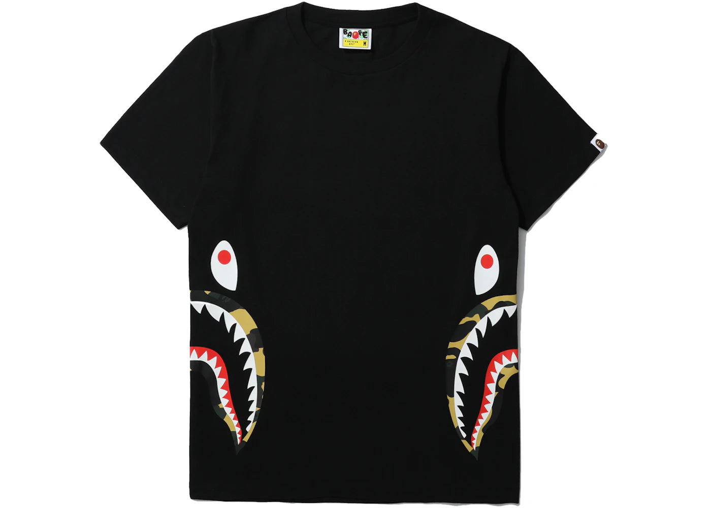 BAPE 1st Camo Side Shark Tee Black/Yellow