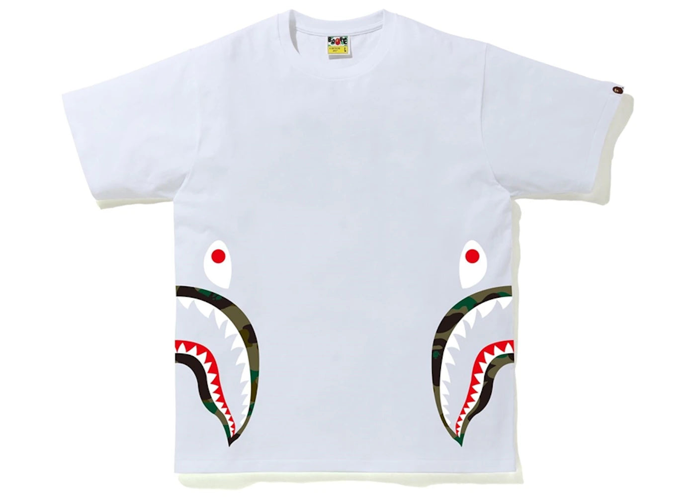 BAPE 1st Camo Side Shark Tee White/Green