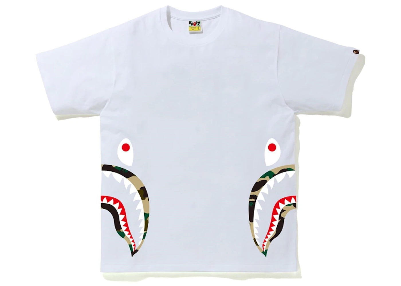 BAPE 1st Camo Side Shark Tee White/Yellow