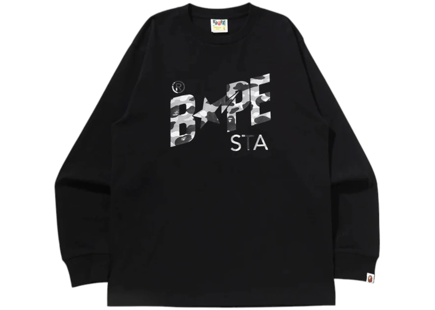 BAPE 1st Camo Sta L/S Tee Black/Grey