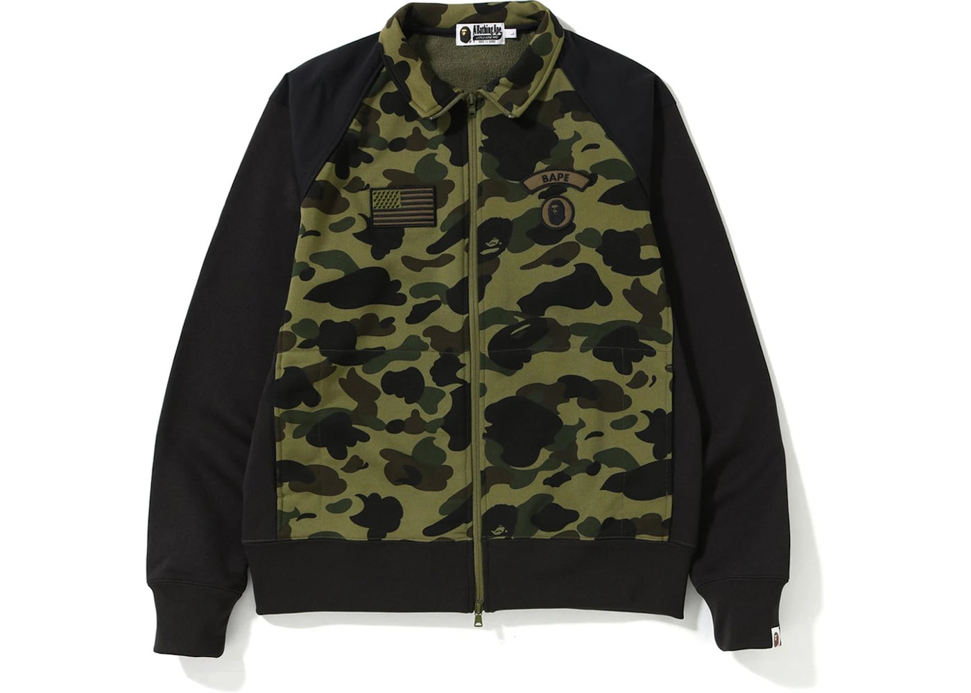 BAPE 1st Camo Tactical Wide Zip Sweat Green