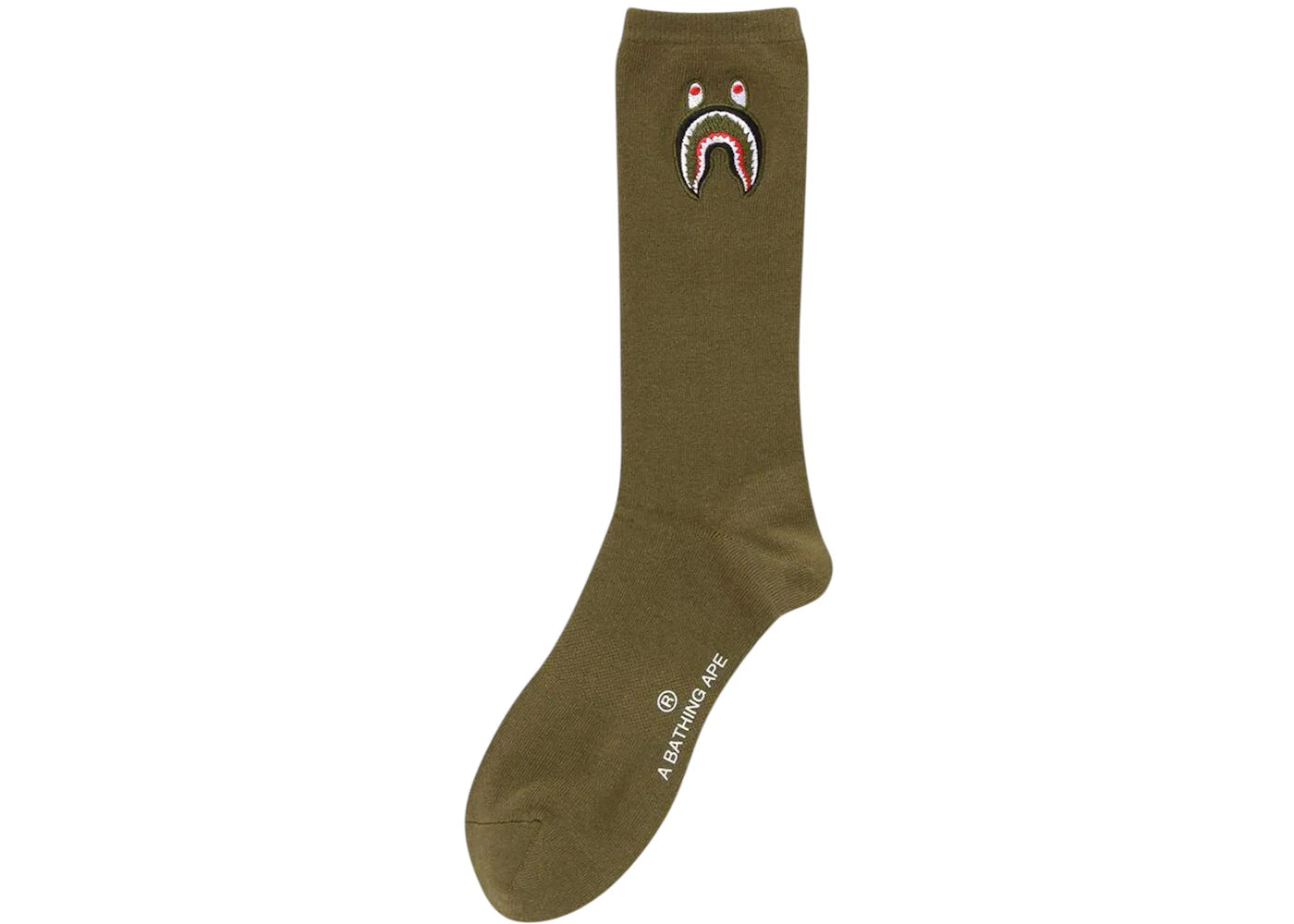 BAPE 1st Shark Socks Olive/Olivedrab