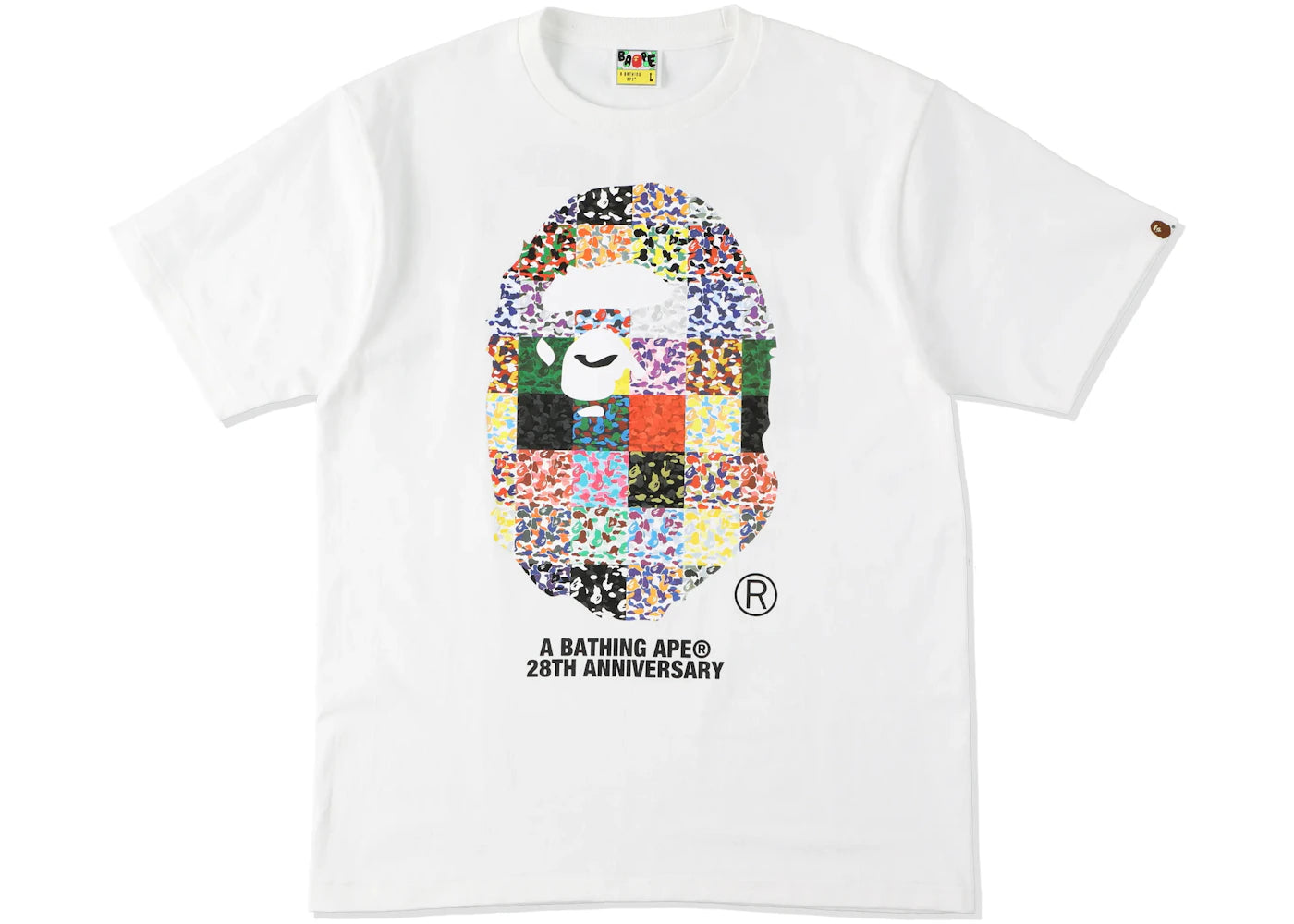 BAPE 28th Anniversary Ape Head Tee White
