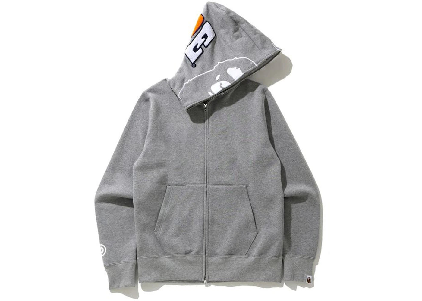 BAPE 2nd Ape Full Zip Hoodie Gray