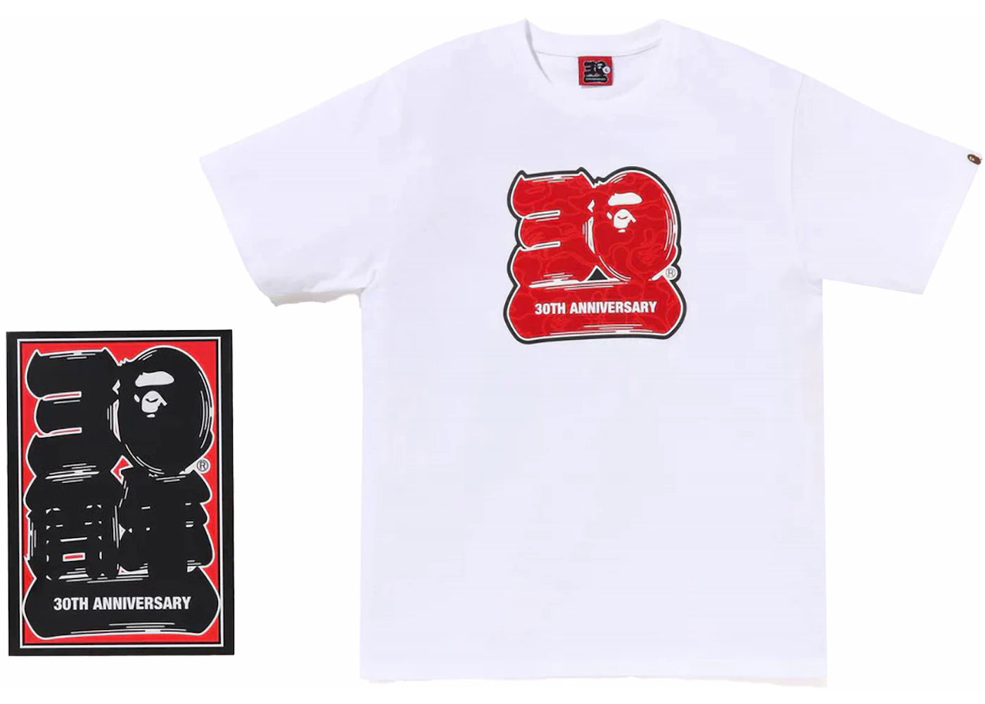 BAPE 30th Anniversary II Tee White/Red
