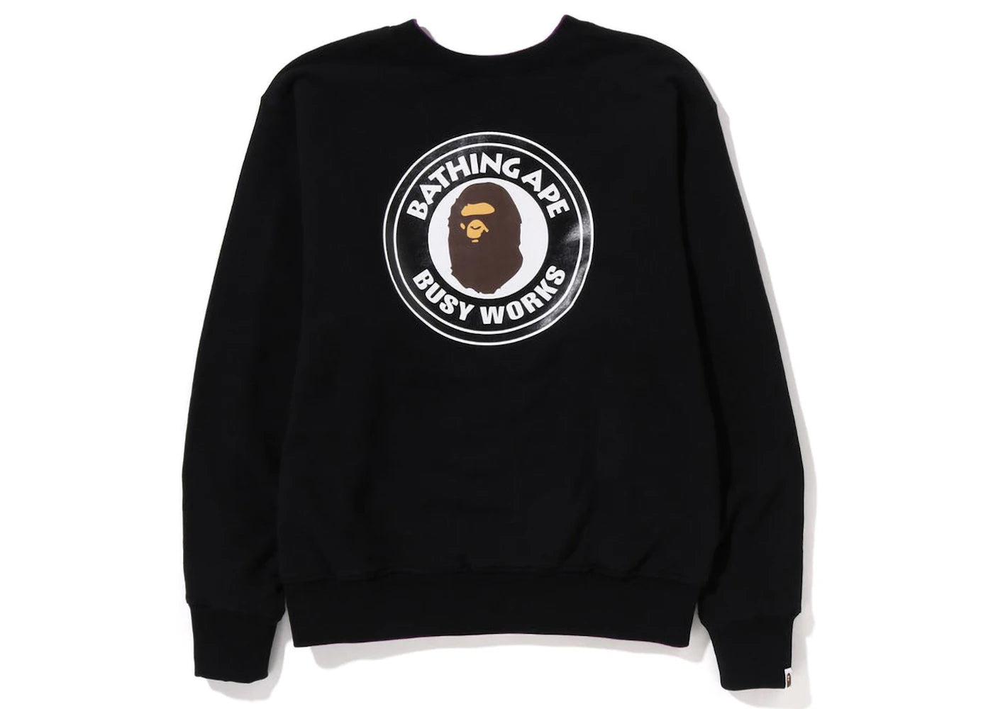 BAPE 4Way Relaxed Fit Crewneck Black Purple